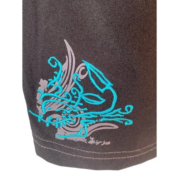 Novara Cycling Pants Crop Large Women's Capri Padded Liner Black Embroidered - Picture 6 of 16